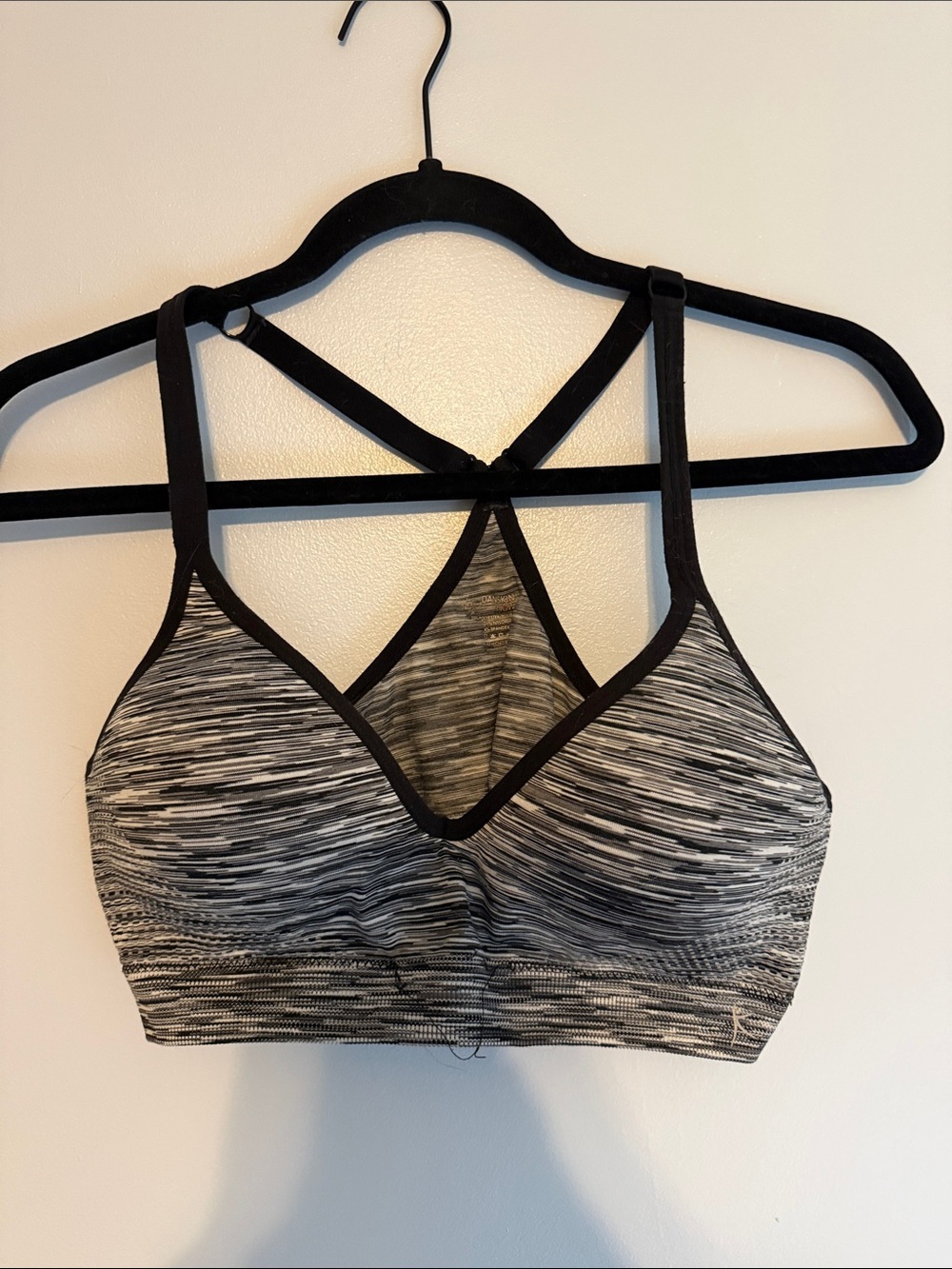 Danskin Black & Heathered Gray Strappy Sports Bra